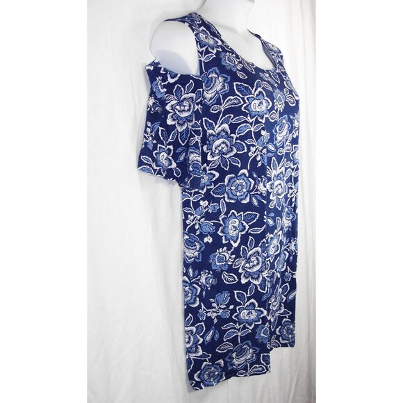 NEW Woman Within 4X 34/36 Floral Short Sleeve Cold Shoulder Plus Size Top Blouse - Picture 4 of 11
